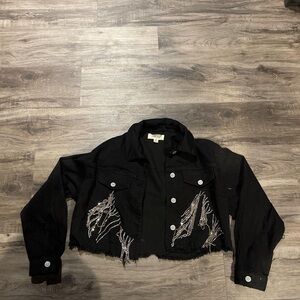 Super cool black jean jacket